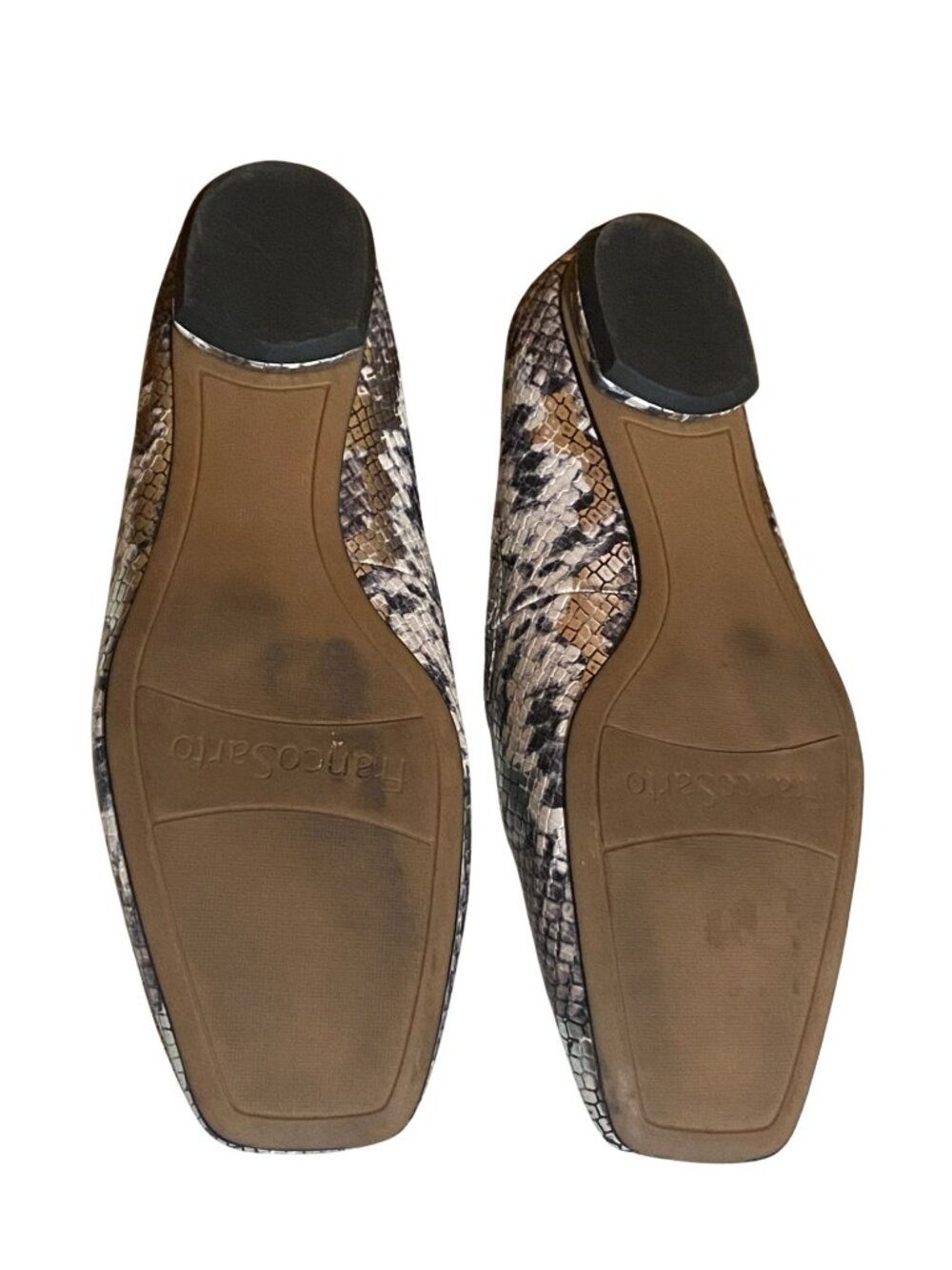 Franco Sarto Snake Print Flats Size 8 Square Toe - Picture 5 of 9